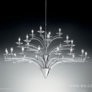 Metallux Icaro, designový lustr, 28x40W, chrom, prům. 150cm