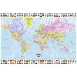Plakát World Map - Political English 61x91,5 cm