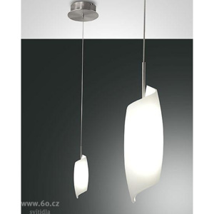 Fabas Roxie, závěsné svítidlo v kombinaci matného niklu a foukaného skla, 8W LED, prům. 16cm