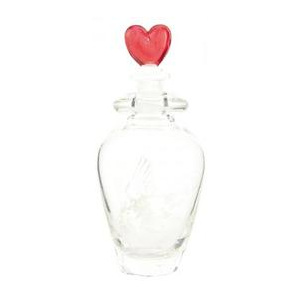 Skleněná lahev s uzávěrem v dekoru srdce (SET 6 ks)