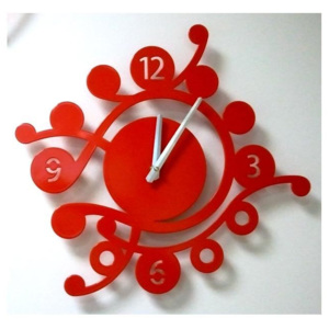 Laskowscy Design Camea V červená 43cm nástěnné hodiny