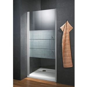 Sprchové otočné dveře Schulte Galaxy 900 mm bezpečnostní sklo, dekor Depoli Light přírodní hliník