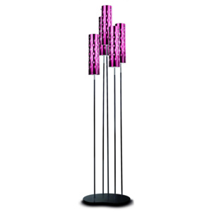 Slamp Dimple Penta, růžová stojací lampa, 5x8W LED, E27, výška 172cm