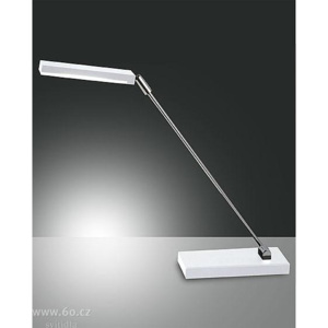 Fabas Niki, bílá stolní LED lampa na pracovní stůl, 6W LED, výška 54cm