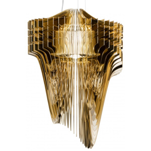 Slamp Aria S gold, závěsný světelný objekt od Zaha Zadid, 35W LED, délka 75cm