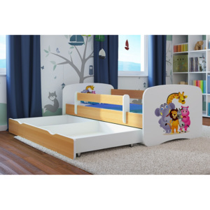 Ourbaby Dětská postel se zábranou ZOO, 140x70 cm