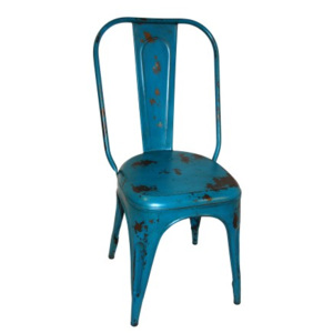 Industrial style, Modrá železná židle 95 x41 x50 cm (624)