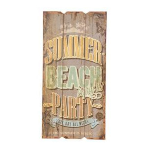 Nástěnná dřevěná cedule Summer Beach Party