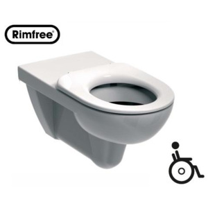 Závěsné WC 70 cm pro tělesně postižené Kolo NOVA PRO hluboké splachování, Rimfree bílá / M33520000