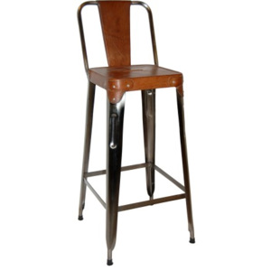 Industrial style, Kožená barová židle 105 x36 x36 cm (546)