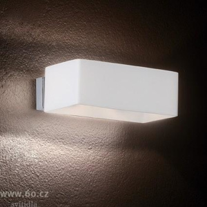 Ideal Lux Box AP 2, obdélníkové nástěnné svítidlo z bílého skla, 2x40W, délka 20cm ide 09537