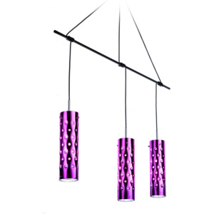 Slamp Dimple Trio, růžové závěsné svítidlo, 3x8W LED, E27, délka 140cm