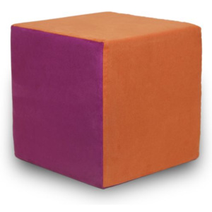 Dětská sedací kostka 30 x 30cm purpurová/oranžová