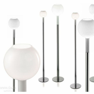 Florian Mio small terra, stolní lampička v kombinaci chromu a foukaného skla, 1x46W, výška 150cm flo T2.030