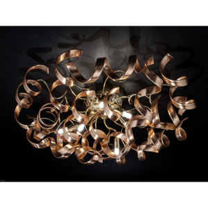 Metallux Astro Copper, stropní designové svítidlo v průměru 80cm, 6x40W, měděné sklo, zlato 24K