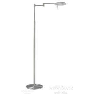 Knapstein 41.919.05, stojací lampa v matném niklu s dotykovým stmívačem, 1x60W, výška: 136cm
