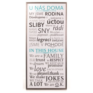 Plakát - Pravidla u nás doma v českém a anglickém jazyce Plakát - Pravidla naší rodiny v ČJ/AJ jazyce bez barevného rámu