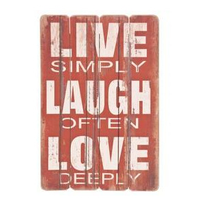 Nástěnná dekorativní cedule s citátem Live Laugh Love
