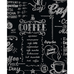 Vliesová tapeta, Coffee Shop, motiv přísloví, černo-bílá