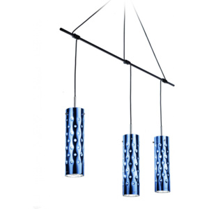Slamp Dimple Trio, modré závěsné svítidlo, 3x8W LED, E27, délka 140cm