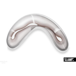 Slamp Crocco wall lamp S, nástěnné dekorativní svítidlo z šedého Lentiflexu, 15W LED, délka 37,5cm