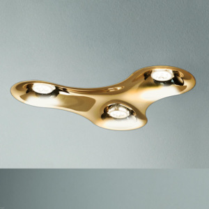 Axolight Nafir 3, designové zápustné svítidlo od Karima Rashida, 3x5W GU5,3 12V, zlatá, 45x35cm