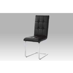 Jídelní židle D16, chrom / koženka černá