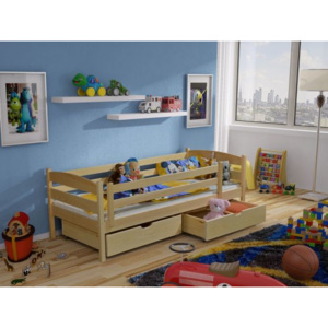 Výprodej - Dětská dřevěná postel se zábranou Jeroným