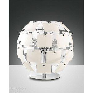 Fabas Urania 2981, stolní lampa, 2x40W hal., bílo sklo/kov, průměr 35cm fab 2981-30-102