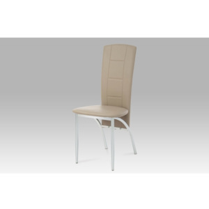 Jídelní židle JD019, chrom/koženka cappuccino