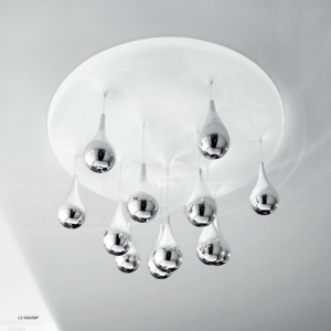 Sillux Pioggia, stropní designové svítidlo, 1x55W kruhová zářivka, bílá/chrom, prům. 50cm