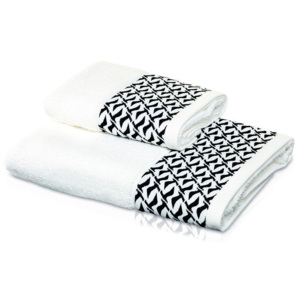 Möve BLACK & WHITE ručník 50x100 cm bílý s černým vzorem