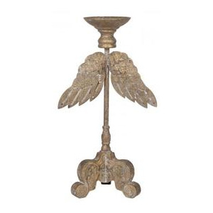 Dřevěný stojan na svíčku - andělská křídla - gotika