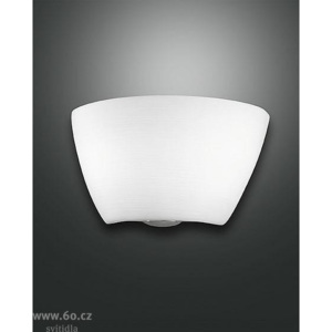 Fabas Cap, nástěnné svítidlo, 2x60W (lze osadit úsporkou), bílé sklo, chrom