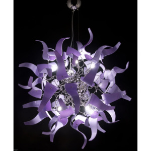 Metallux Diva, fialové designové závěsné svítidlo, 8x40W, průměr: 85cm