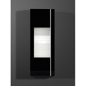 Freestyle - Závěsná vitrína, 1502-73 (bílá/černé sklo)