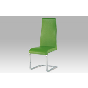 Jídelní židle JD19 chrom/koženka zelená