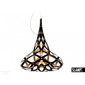 Slamp SuperMorgana, designové svítidlo s černou vnější a zlatou vnitřní úpravou, 1x75W, prům. 45cm