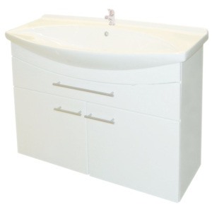 Koupelnová skříňka závěsná Surf 105 SZ bílá 74x100x33,5cm včetně umyvadla