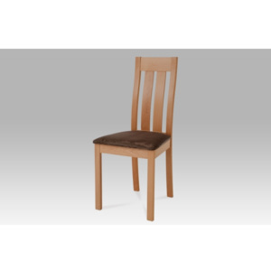 Židle Q602 masiv buk, barva buk, potah hnědý