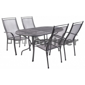 Deokork Zahradní kovová sestava ELTON II. 1+4, židle:43, židle:7, kov, stůl:160x95-160x95x72, stůl:190x105-190x105x72, židle:59, židle:103