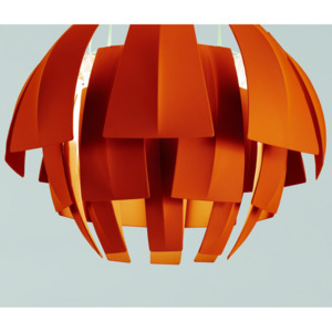 Axo Light Plumage SP 180, závěsné designové svítidlo z oranžového textilu, 6x70W, prům. 180cm