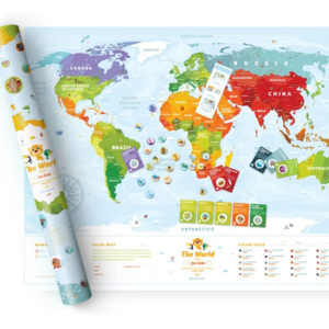 Stírací mapa Travel Map Kids Worlds