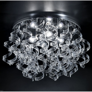 Metallux Astro Crystal, stropní designové svítidlo v průměru 70cm, 4x60W, čiré sklo, chrom
