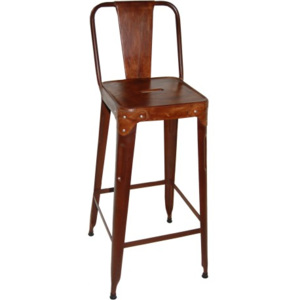 Industrial style, Kožená barová židle 105 x36 x36 cm (547)