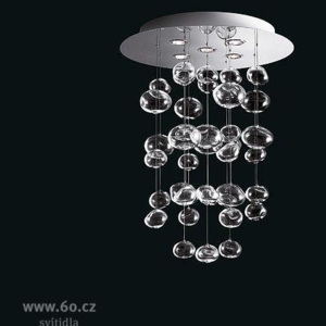 Leucos Ether, závěsné luxusní svítidlo z křišťálového skla, 5x50W, délka: 85cm
