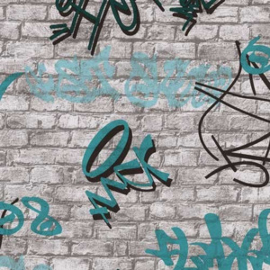 Tapety na zeď Young Spirit - Graffiti tyrkysové