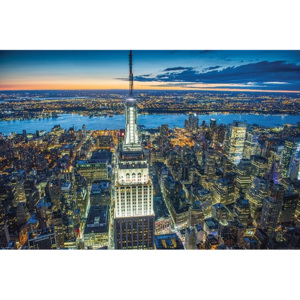 Plakát, Obraz - Jason Hawkes - Empire State Building at Night, (91,5 x 61 cm)