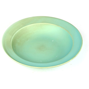 Hluboký talíř s širokým okrajem 21,5 x 4,5 cm modrozelený