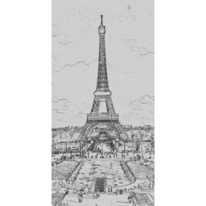 Vliesová fototapeta Dimex Paříž šedá malba S-301 | 110x220 cm